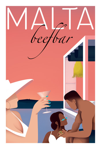 illustration josh malta beach club
