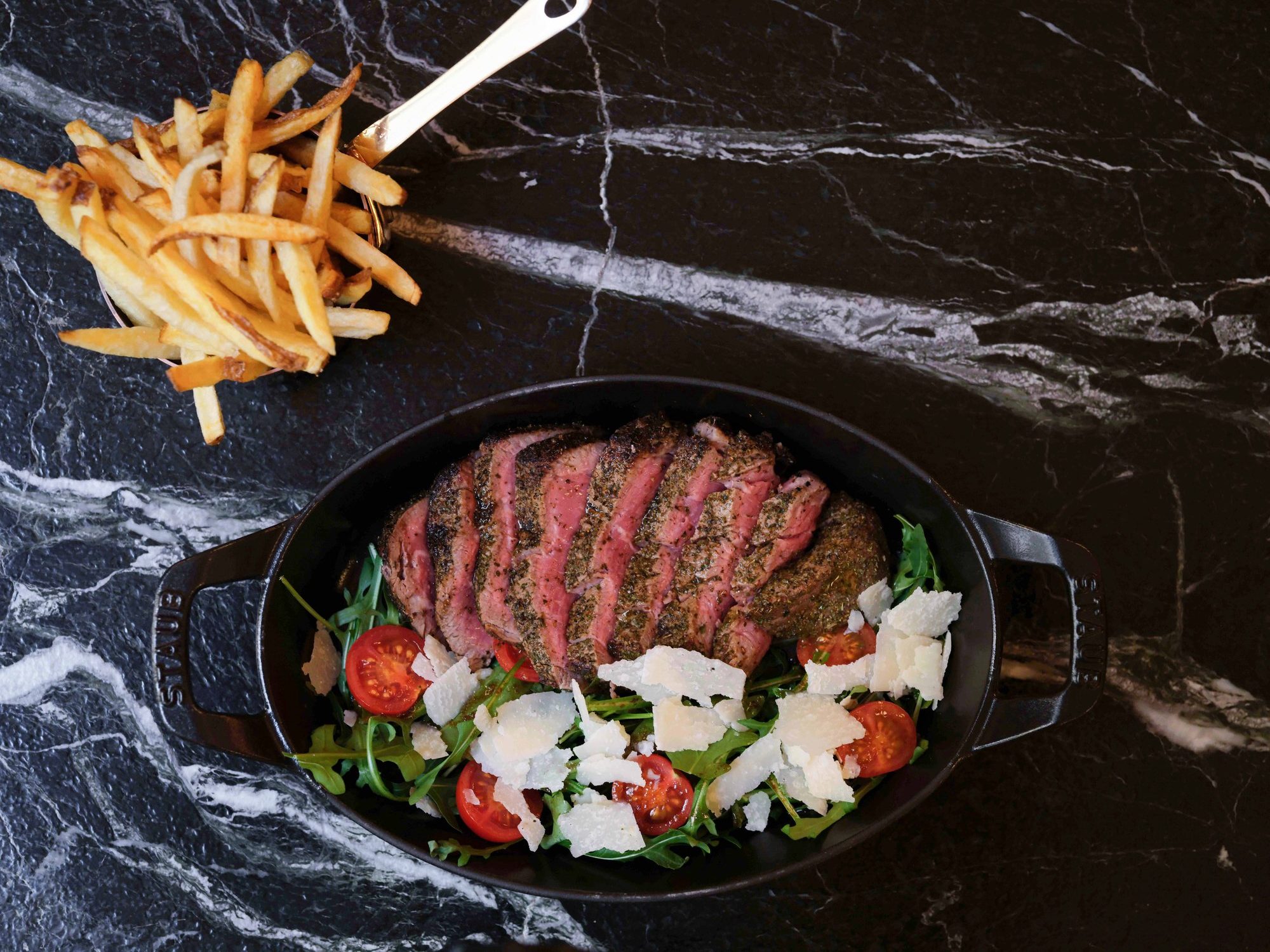 tagliata beef and french fries
