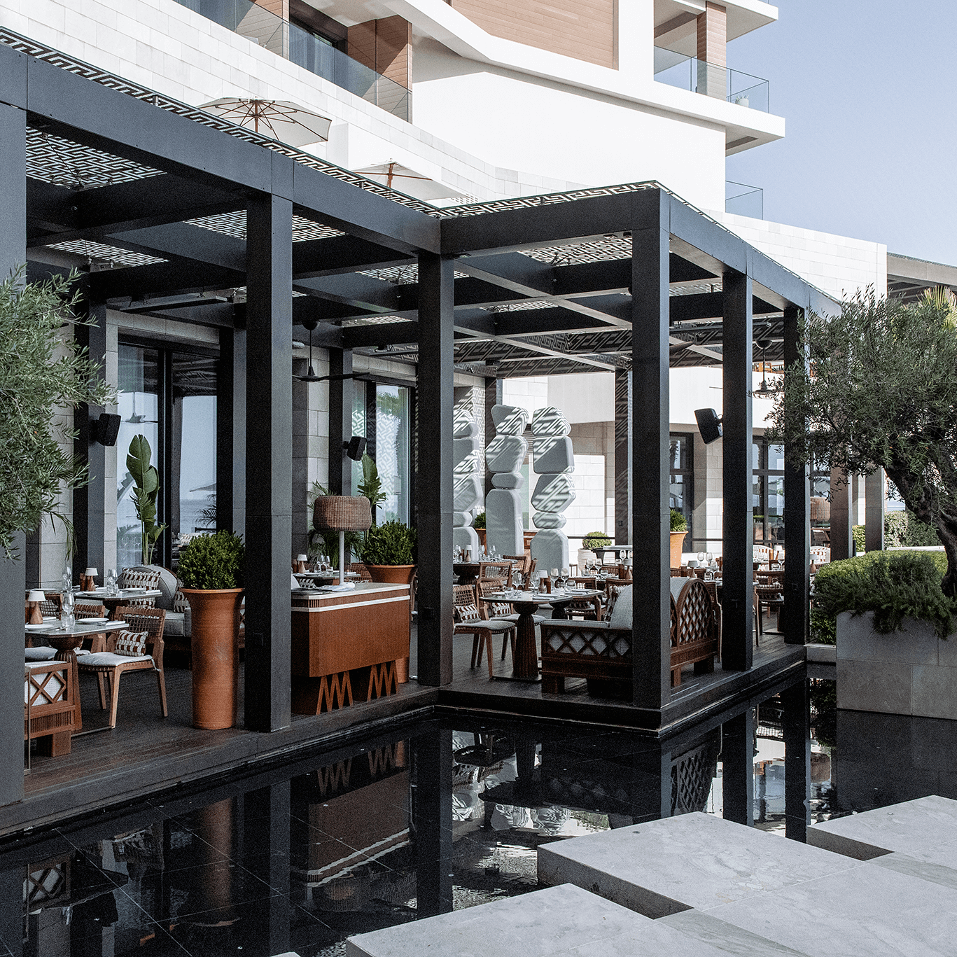outdoor interior restaurant design beefbar cyprus