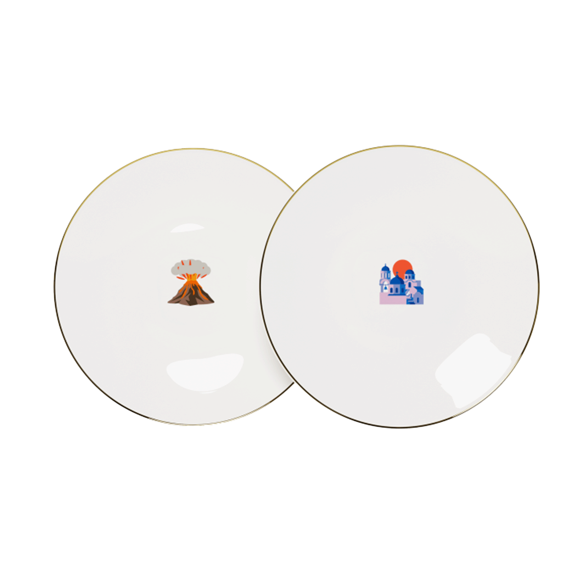 santorini plates by bernardaud