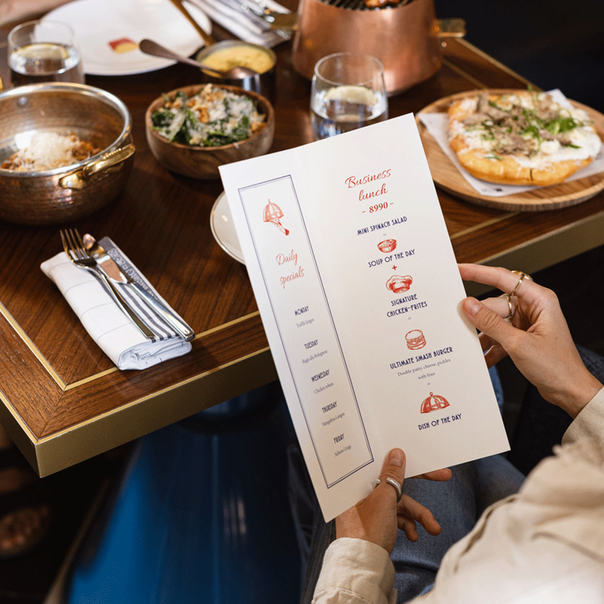 business lunch menu
