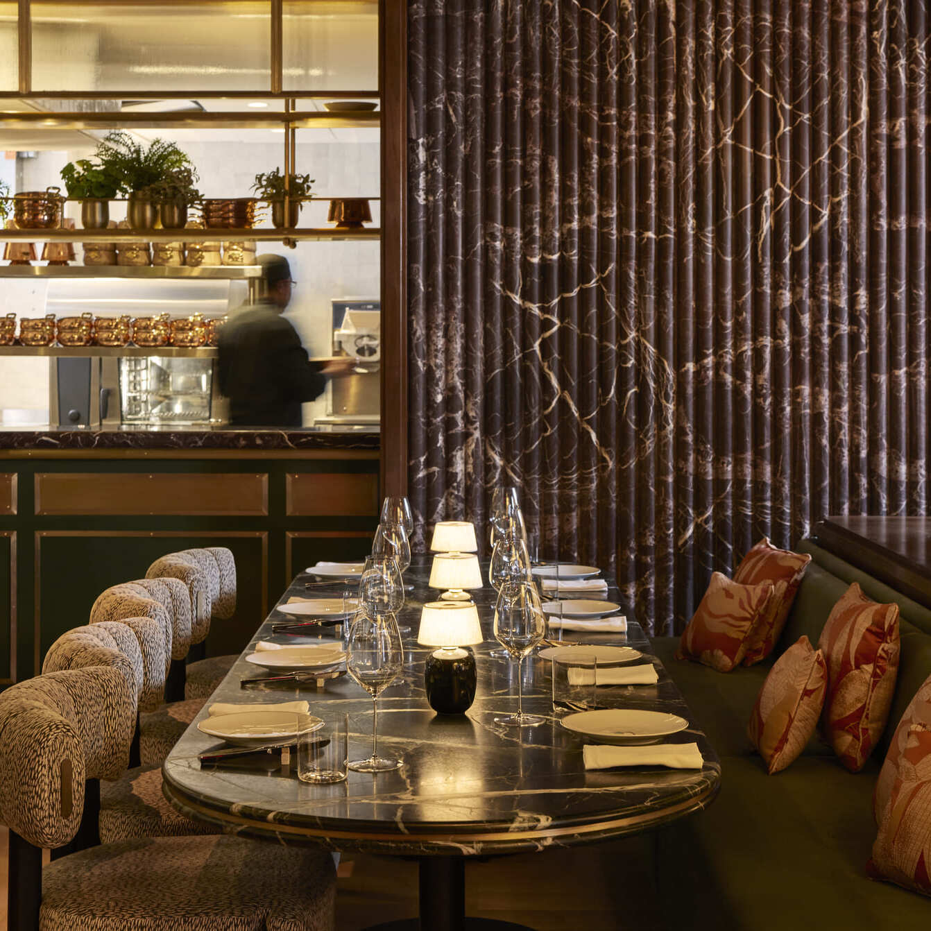 big table for group in restaurant NYC